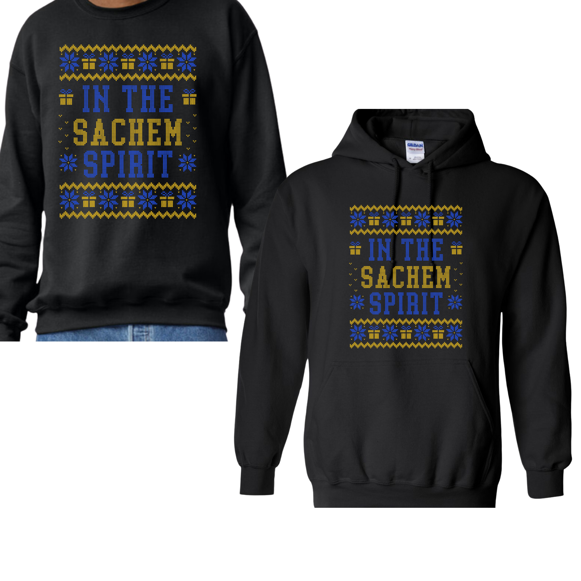 In the Sachem Spirit Blue Gold  Hoodie, Crewneck, Long Sleeve Please choose 1