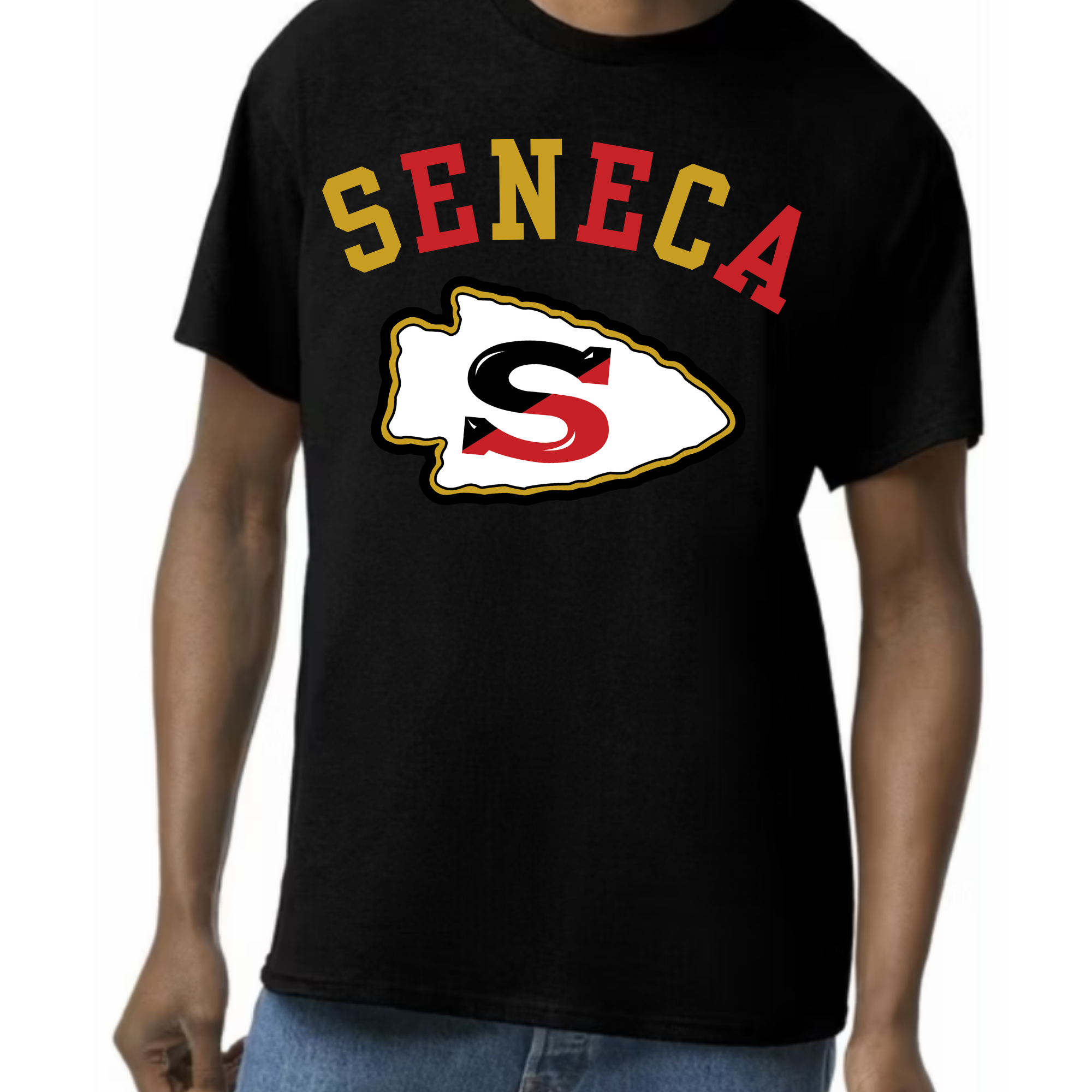 Seneca Logo Black Tee